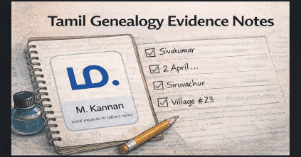 Tamil Genealogy Evidence Notes