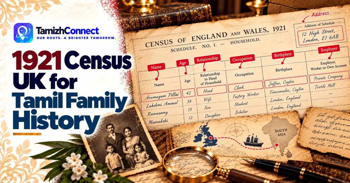 1921 UK Census for Tamil Families