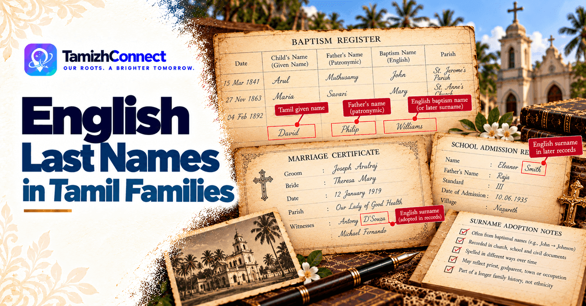 English Last Names in Tamil Families