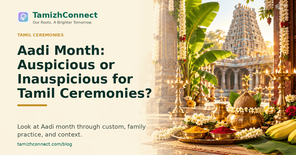 aadi month auspicious or inauspicious tamil ceremonies en